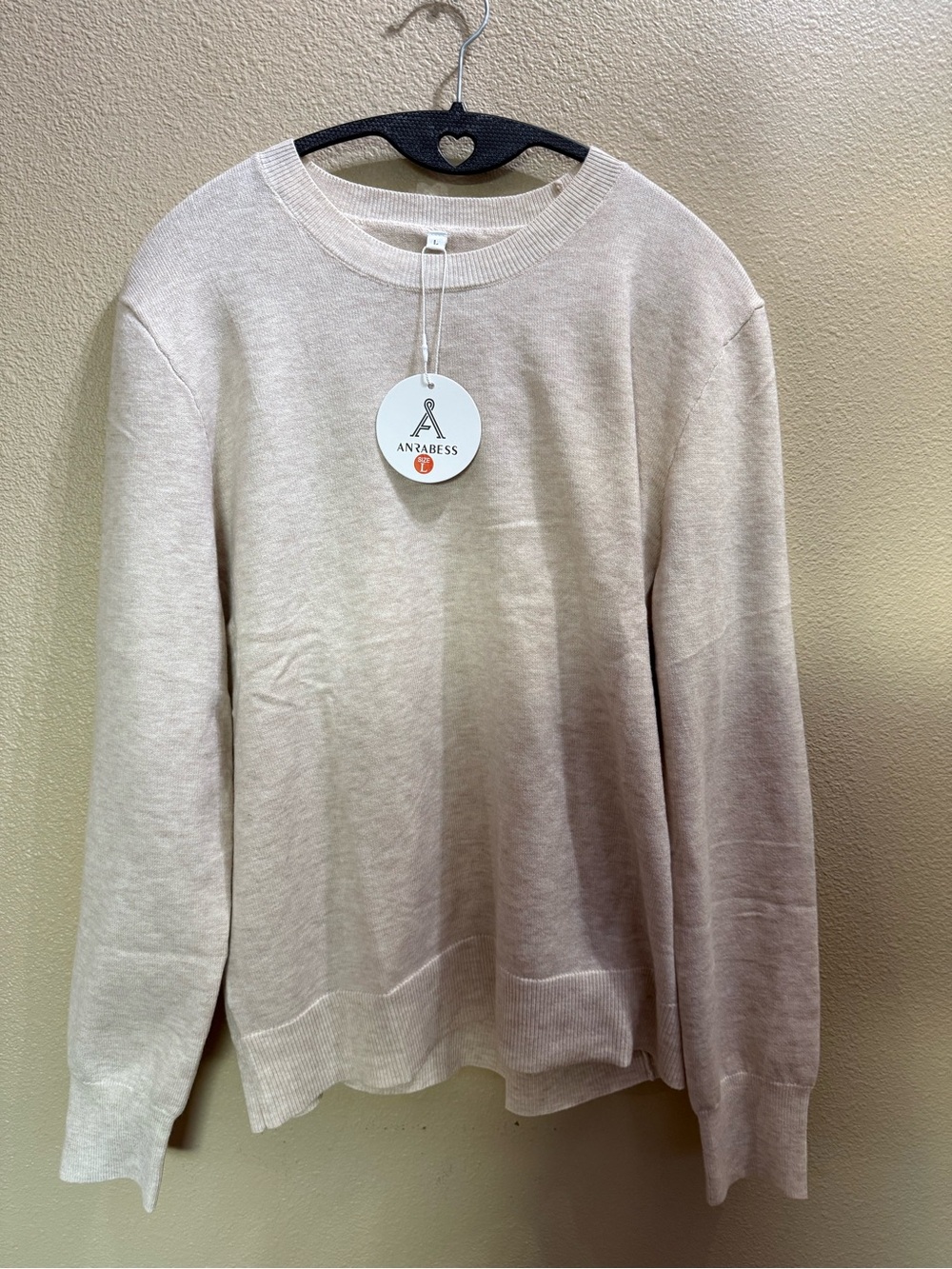 ANZABESS Beige Crewneck Sweater